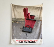 Balenciaga Red Chair Leather Bag Flannel Throw Blanket for Wall Decor BA298